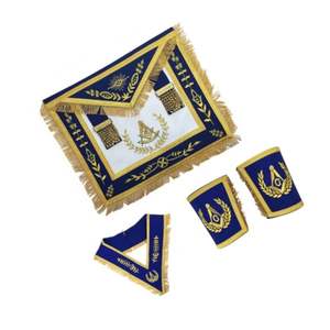 Egalia Set Master Mason Delantal Cuello y puños Azul CP Hecho Borla Máquina Bordado Servicio OEM - Product Image 3