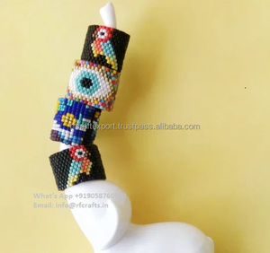 Boho แหวนสวมนิ้วประดับมุกลูกปัดหลายแบบแหวนทรงเรขาคณิตน้ำจืดเครื่องประดับผู้หญิงแบบวงกลมต่อเนื่องขนาดเล็ก - Product Image 4