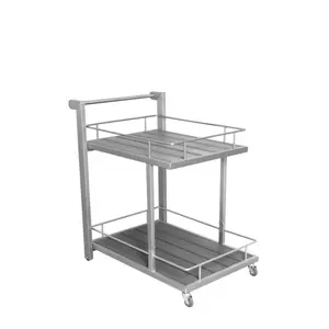 Premium Artisanal Eco-Friendly safe Drinks <b>Display</b> Trolley Trending Classic Handmade Bar Cart Design American Style plated - Product Image 4