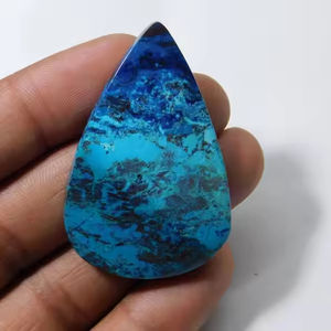 Piedras curativas 100% piedras preciosas de azurita con forma de corte de pera genuina bellamente pulidas naturales para uso de joyería a precio de fábrica - Product Image 1