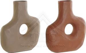 Meilleur vase à fleurs en métal à la mode avec des motifs créatifs et des formes uniques fini avec revêtement en poudre brun naturel pour la décoration intérieure - Product Image 2