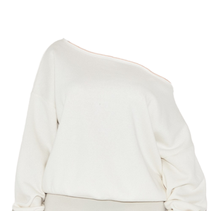 Sweat-shirt long décontracté pour femme en molleton français surdimensionné, épaules tombantes, brodé, respirant, 100% coton pour la saison d'automne - Product Image 4