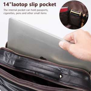 Maletín para ordenador portátil, diseño de negocios, bolso impermeable para ordenador portátil, bolso de café para hombre, maletín de cuero suave - Product Image 5