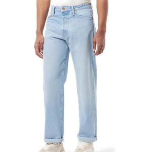Jeans de Mezclilla Azul Claro de Pierna Recta, Cintura Alta, Corte Regular, Algodón Lavado, Estilo Casual para Hombre, Primavera 2026 - Product Image 6