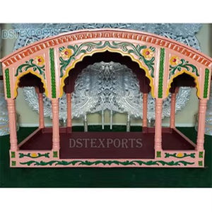 Doli Tradicional Profesional Simple para Bodas Indias, Entrada de la Novia en Bodas Asiáticas, Hermoso Doli/Palki de Madera Tallado a Mano - Product Image 1