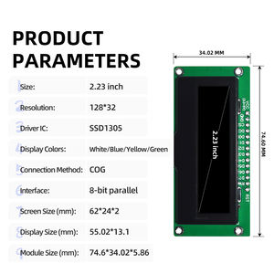 2.23インチ128x32 OLEDディスプレイモジュールSSD1305 8ビットパラレルインターフェース、白、青、黄、緑で利用可能 - Product Image 2
