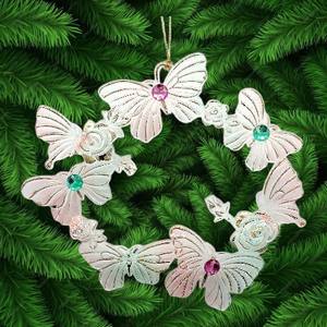 Unique Hot sale <b>Christmas</b> New Year Spring Hanging Household <b>Decoration</b> Transparent <b>Pink</b> Green Acrylic Butterfly Wreath Ornament - Product Image 2
