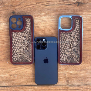 ใหม่Handmadeสไตล์Toolledหนังเคสโทรศัพท์ส่วนบุคคลVINTAGE LUXURYคุณภาพสูงToolledดอกไม้สําหรับIPhone 15 PRO MAX - Product Image 2