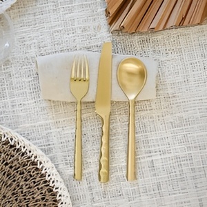 Cubiertos elegantes y de alta calidad para trabajo pesado de 3 piezas, cuchara, tenedor, juego de cuchillos, nuevo diseño, cubiertos para eventos familiares, boda, nuevo juego de cubiertos - Product Image 5