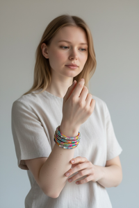 เครื่องประดับกำไลแก้วมุกหลากสีสุดอินเทรนด์สีสันสดใสสำหรับงานแต่งงาน - Product Image 2