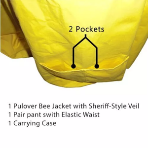 Traje de apicultor con velo de estilo Sheriff, traje de abeja amarillo protector XL, trajes elegantes de 2 piezas para hombres y mujeres - Product Image 3