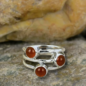 925 argent Sterling cornaline pierre de naissance pierre précieuse bague en cristal faite à la main pour les femmes bijoux en gros prix usine bijoux - Product Image 1