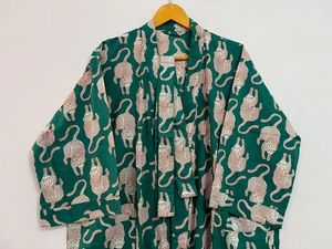 Kimono de caftán indio hecho a mano, bata Unisex ligera hasta el suelo, ropa de noche, cubierta de Bikini, cinturón superior, vestidos informales para la playa - Product Image 4