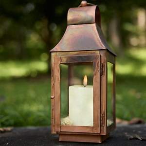 Portavelas de linterna de hierro de metal contemporáneo elegante con acabado duradero de primera calidad para una estética moderna y elegante y sofisticada - Product Image 2