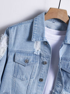 Veste en jean vintage pour homme, 100% coton, écologique, sur mesure, avec stretch, taille plus, pour l'hiver - Product Image 4