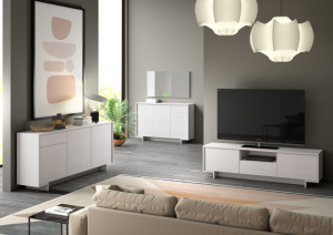 Terraneo Modern Wood Three-Door Dining Living Room <b>Sideboard</b> with Drawer Home <b>Storage</b> Made in Italy Hidden Handle - Product Image 5