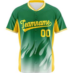 Camiseta de béisbol con gráfico de sublimación personalizada, camiseta de softbol con botones, tela de malla, equipo de ajuste juvenil, aparejos bordados, Sarga de EE. UU. - Product Image 6