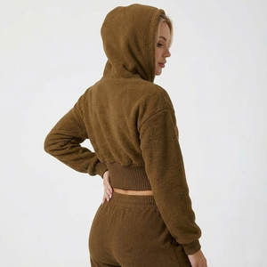 Sudadera Corta con Capucha de Moda para Mujer, Estilo Urbano, Cintura Alta, Dobladillo de Corsé, Mangas Extra Grandes, Hecha a Medida, Precio al por Mayor - Product Image 2