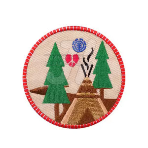 Tissu sergé de haute qualité grand patch brodé tailles de couleurs personnalisées pour les vestes de mode écologiques chapeaux Style à coudre - Product Image 4