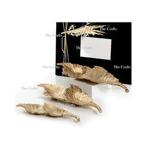 Cuencos de postre de aluminio con diseño de hojas con la mejor calidad Tamaño personalizado Forma ovalada Frutas Cuenco de chocolate - Product Image 3