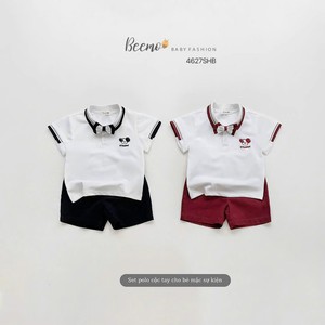 Haute qualité 3 pièces imprimé Animal Polo nœud broderie Shorts respirant été fête vêtements bébé garçons à manches courtes tailles 1-7 - Product Image 3