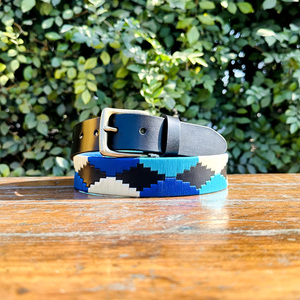 Ceinture de polo en cuir véritable pour hommes de nouveau design avec fil recyclé et boucle en laiton OEB - Product Image 1