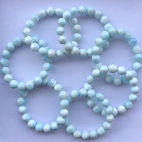 Perles de pierre naturelle Larimar bleu lisse de 8 mm, 10 mm, 12 mm, forme ronde, pour bijoux perlés de qualité supérieure, authentiques AAA, disponibles en ligne sur Alibaba 2026