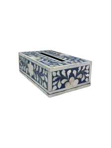 Caja de papel tisú azul cielo con incrustaciones de hueso con acabado pulido forma cuadrada de alta calidad para organización producto de alta calidad - Product Image 4