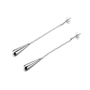 Orecchini Pendenti a Goccia in Argento Sterling con Perla d'Acqua Dolce, Placcati in Oro 18K, Materiale in Oro Bianco - Product Image 1