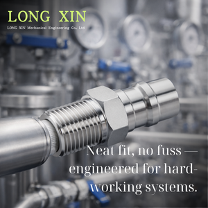 Enchufe de acoplamiento rápido de rosca macho BSPT R3/4 "-14 de acero inoxidable, HEX35, L59mm, - Product Image 3