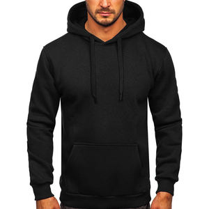 Sweat à capuche personnalisé pour homme en molleton de coton, 100 % coton, motif uni, écologique, respirant, faible MOQ disponible, devant - Product Image 1