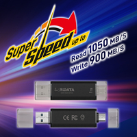 RIDATA SSD eksternal portabel UV903 Solid State Drive, baca/tulis hingga 1050MB/dtk & 900MB/dtk, USB 3.2 Gen2 OTG Tipe C & Tipe a