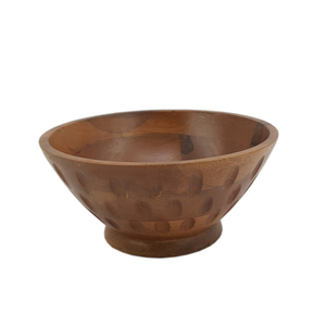 Vente en gros de bol de service rond en métal de fer noir mat avec design latéral pour la cuisine et le dessus de table ensemble d'assiettes à vaisselle en noix de coco - Product Image 2