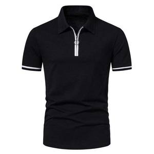 Precio de fábrica, camisetas de polo con logotipo personalizado, estilo informal de golf, camiseta de polo con cremallera de cuarto de talla grande para hombres, camisetas de polo tejidas sólidas - Product Image 3