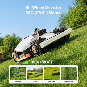 หุ่นยนต์ตัดหญ้า LUBA 3 AWD 3000 คุณภาพสูงสุด พร้อมโรงเก็บ รุ่น 60 °   ระบบกำหนดตำแหน่งแบบสามมิติ LiDAR+RTK+AI Vision, รองรับการตัดขนาด 1.0-2.7 นิ้ว - Product Image 3