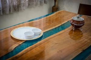 Mesa de madera de resina epoxi negra decorativa para comedor de calidad superior recién llegada, mesa hecha a medida, fabricante indio - Product Image 4