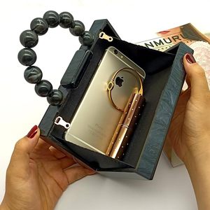 Bolso de mano de resina epoxi acrílica para mujer y niña, para fiesta de boda, Correa dorada desmontable, monedero estilo Ángel - Product Image 3