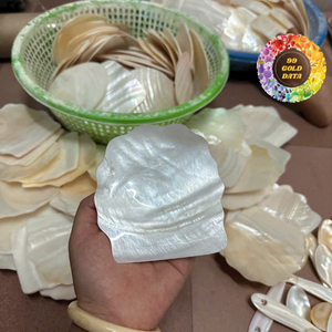 Assiette en nacre de haute qualité, forme ronde/ovale, jaune, parfait pour servir du caviar de qualité supérieure - Product Image 2