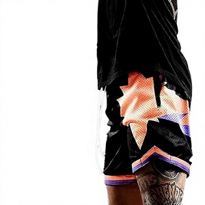 2026 Summer Custom Star Mesh Basketball Shorts Men Breathable Drawstring <b>Athletic</b> Streetwear Sports Wholesale Bulk Supply - Product Image 4