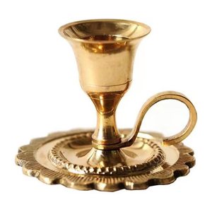 Design vintage en laiton gravé bougeoir uni brillant poli décoration de mariage centres de table accessoires de décoration pour la maison - Product Image 1