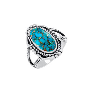 Nouvelle arrivée Bague en turquoise cuivre bleu naturel Argent sterling 925 Bijoux bohèmes Fait à la main Pierre précieuse Cadeau de fiançailles de mariage - Product Image 3