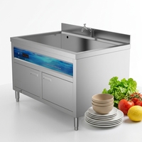 Lave-vaisselle en acier inoxydable pour restaurants, lave-vaisselle industriel entièrement automatique à ultrasons, lave-vaisselle commercial à ultrasons
