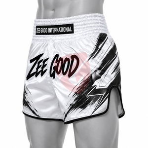 Shorts de Muay Thai en promotion – Couleurs et broderie de logo personnalisées, satin durable, services OEM, vêtements d'arts martiaux - Product Image 4