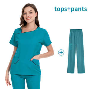 Top qualité vêtements médicaux mode soins infirmiers gommages uniforme ensemble gommages uniformes femmes classique hôpital uniformes - Product Image 4