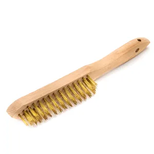 Manche en bois multi-usages, pour retirer les scories de soudage, la poussière, la rouille, le fil de cuivre et de laiton, brosse à gratter