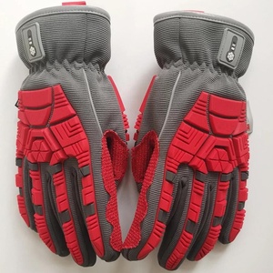 ถุงมือเย็บผ้า TPR ถุงมือนิรภัยป้องกันการกระแทกถุงมือช่างหนังกันลื่นโลโก้ออกแบบได้ตามต้องการ - Product Image 3