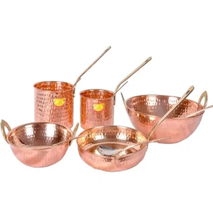 Juego de utensilios de cocina de 5 piezas, Horno Holandés de Metal, sopa, bistec de leche, olla para freír con tapa de cobre, olla y sartén - Product Image 1