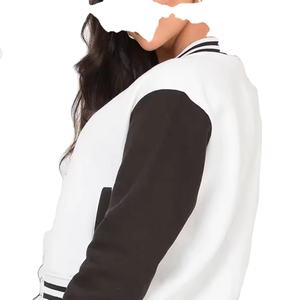 Chaqueta universitaria acolchada de alta calidad para mujer, ropa de calle de primavera, Top corto de carreras con retazos con procesamiento de punto - Product Image 3