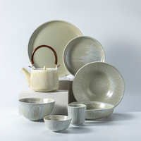 YAYU Nouveau OEM Lot de 2 Assiettes de Service en Porcelaine Nordique Céramique Grise pour Restaurant et Hôtel, pour Fruits, Salades et Dîners