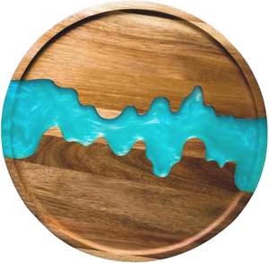 Plateau en bois et résine artisanal écologique nouvelle tendance pour la décoration intérieure minimaliste moderne avec style fonctionnel et attrait naturel - Product Image 1